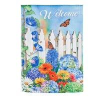 Garden Flag - Picket Fence & Flowers