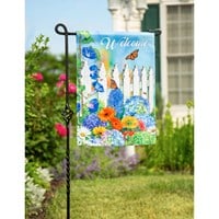 Garden Flag - Picket Fence & Flowers