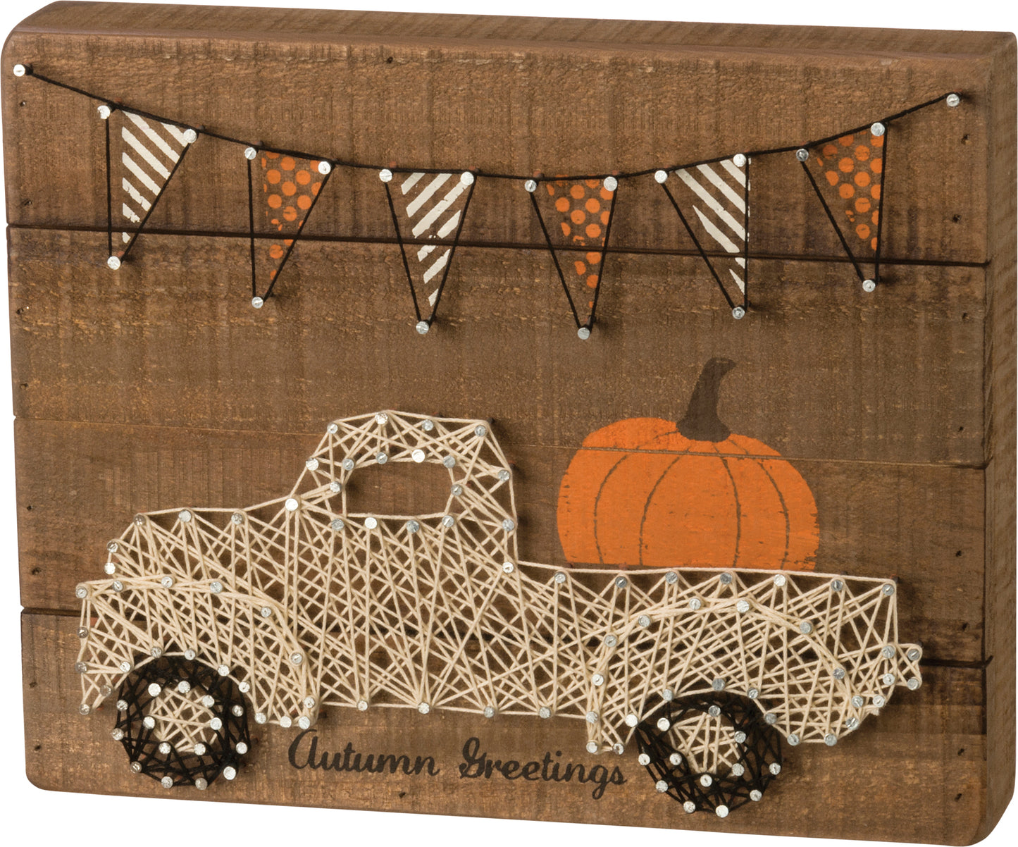 Autumn Greetings String Art Block Sign