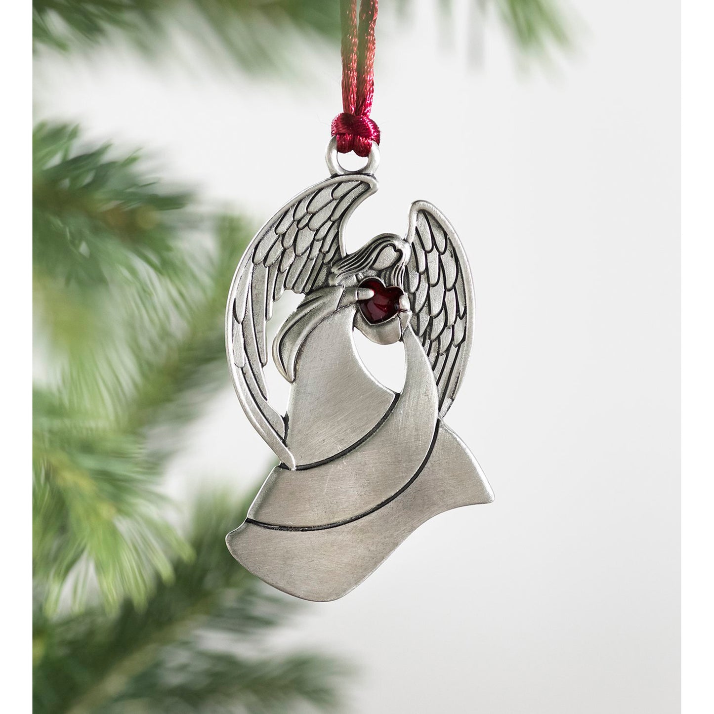 Solid Pewter Christmas Tree Ornament - Angel
