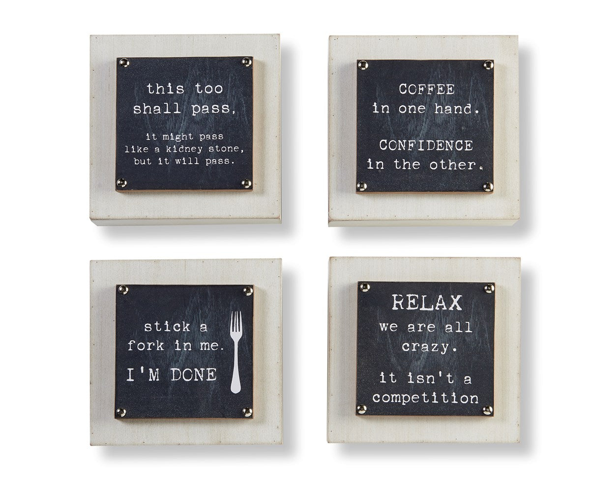 Wooden Sentiment Desk Block Sign