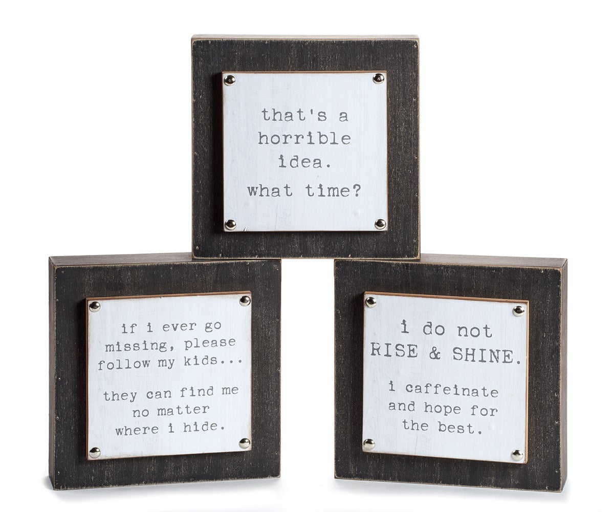 Black Sentiment Wall/Desk Block Sign