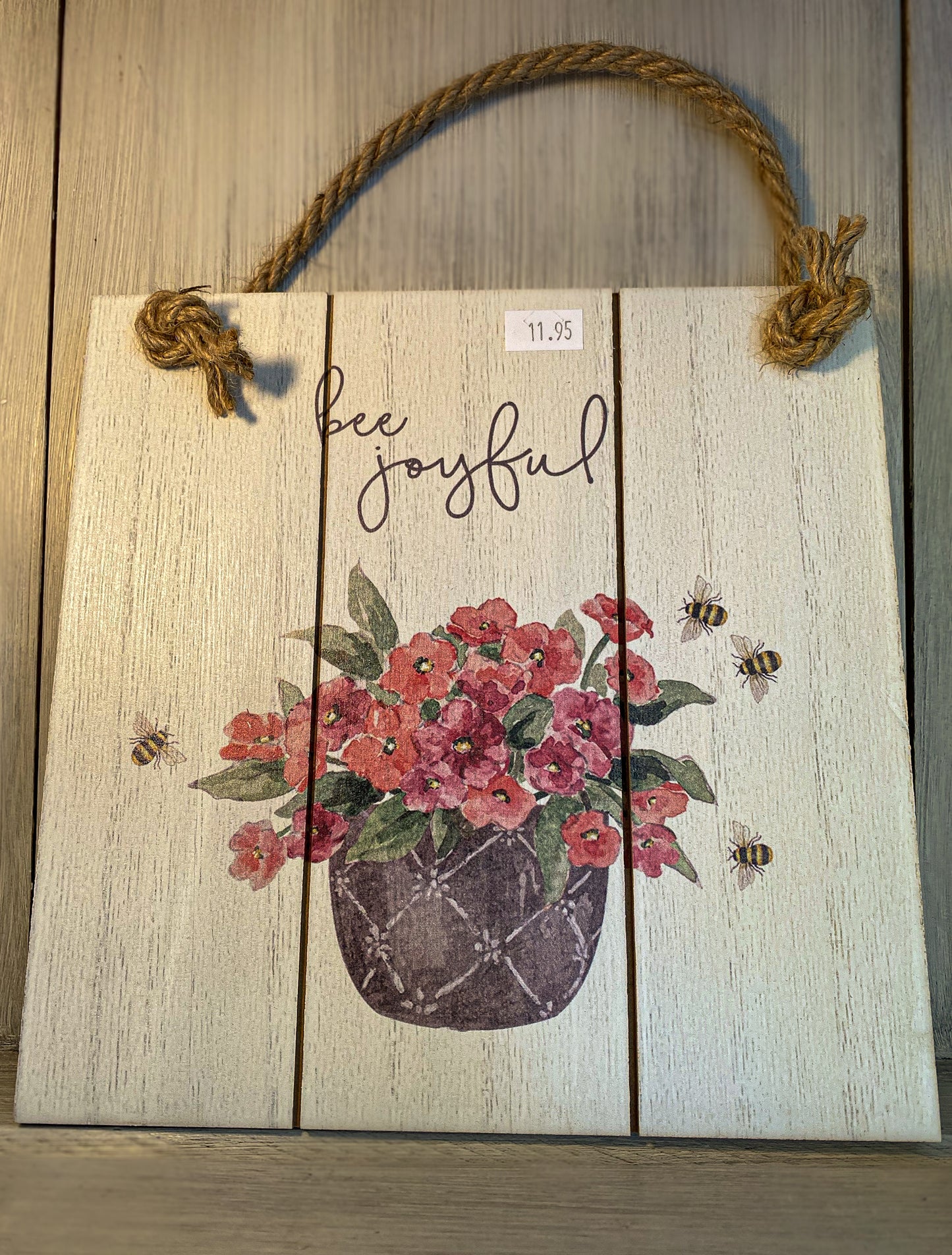 Bee Joyful Distressed Shiplap Sign