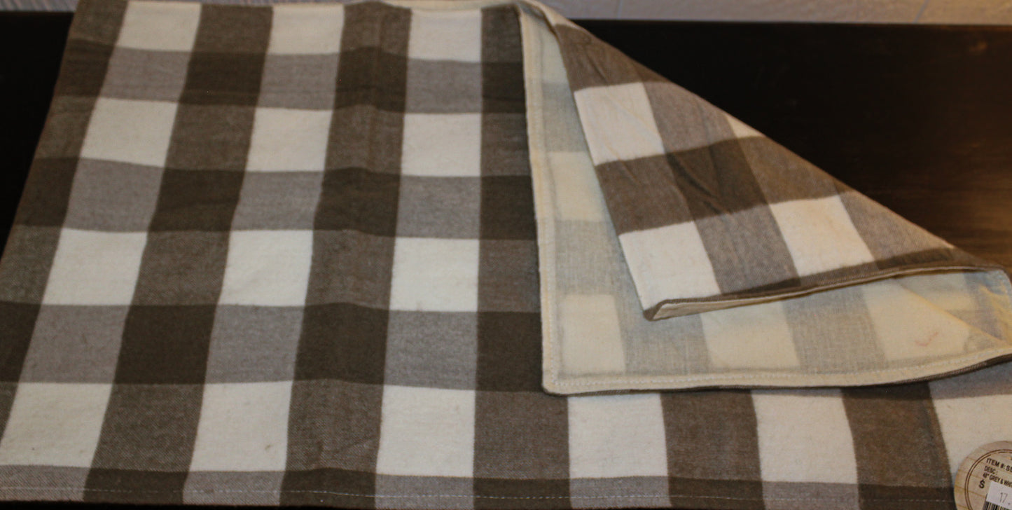 48" Grey and White Check Runner