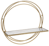 Small - Hammered Gold Circle with Faux Marble Shelf
