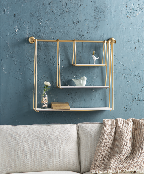 Gold Three Tier Swing Shelf