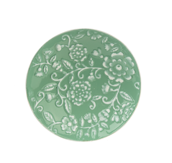 Sage Enamel Embossed Floral Wall Decor