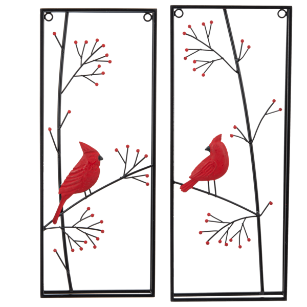 Cardinal in Branch Wall Decor