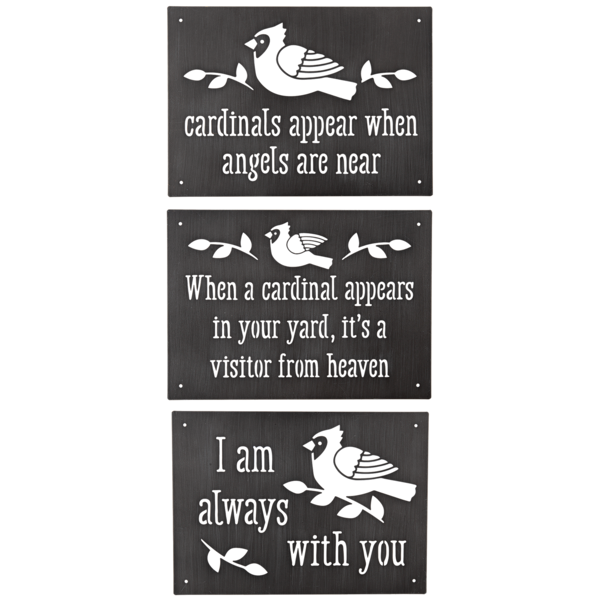 Laser Cut Wall Decor Cardinal with Memorial Text