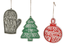 Embossed Holiday Icon with Text Ornament