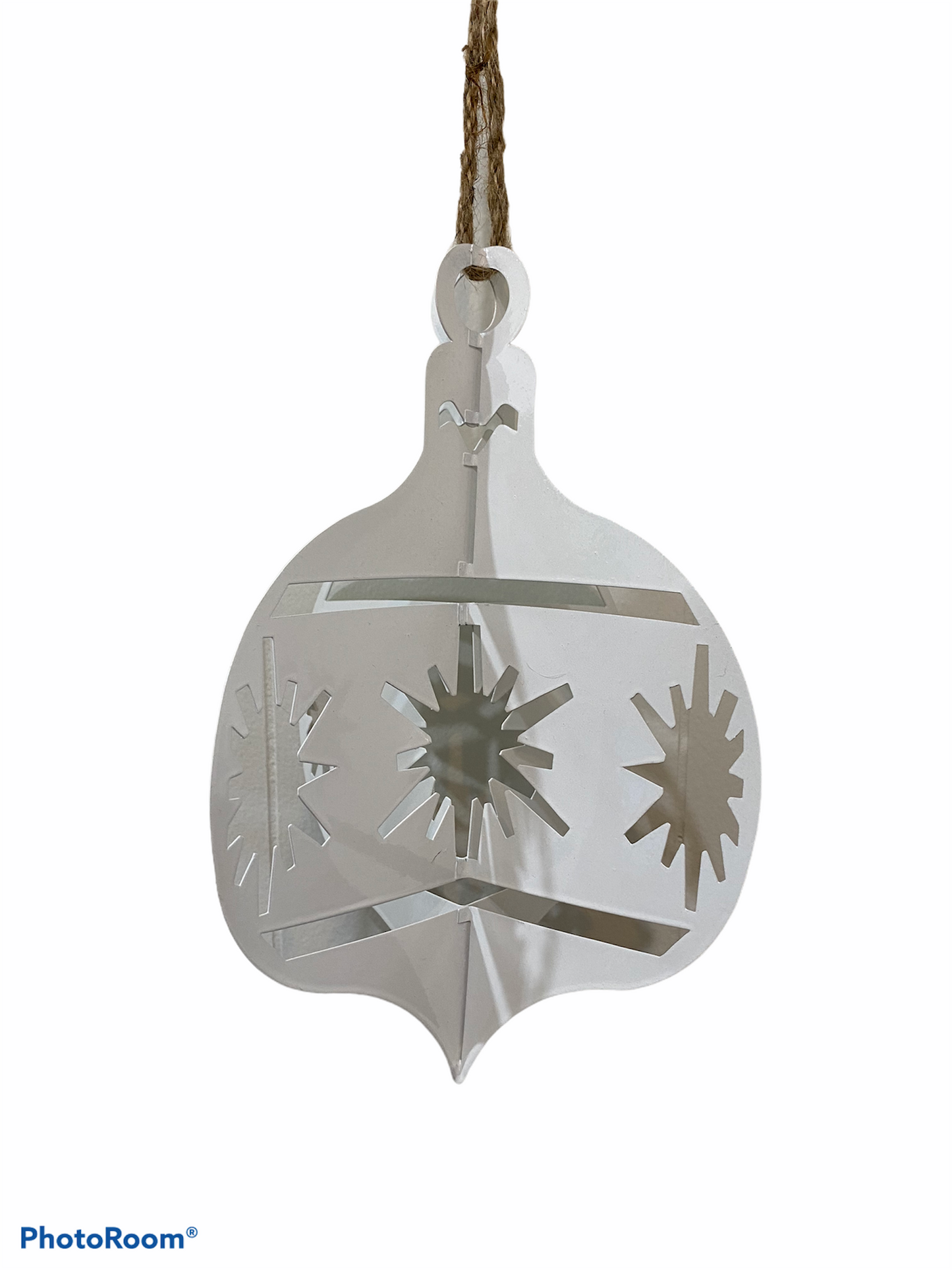 White Enamel Hanging Cut Out Ornament