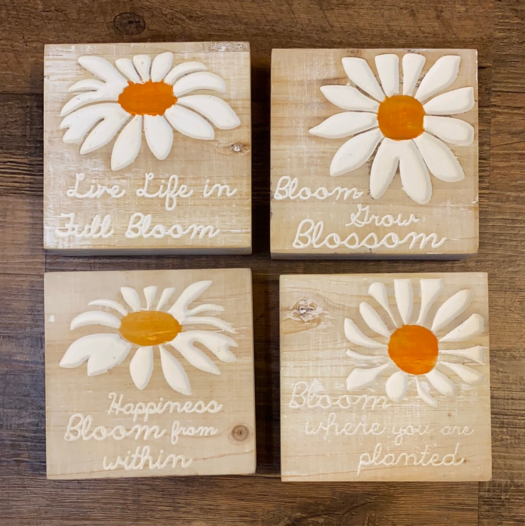 Inspirational Wood Engraved Block Sign