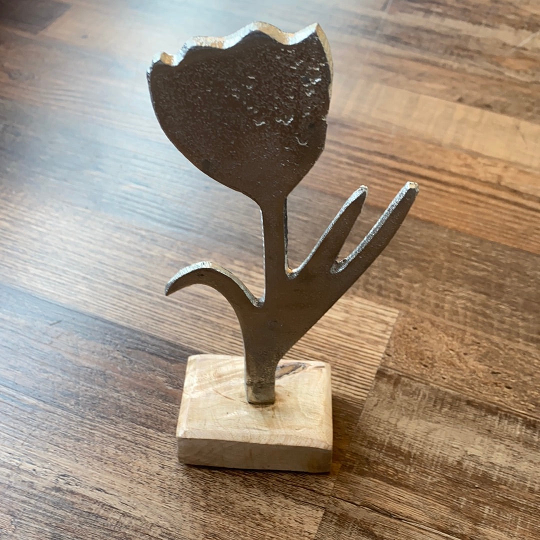 Medium Aluminum Floral Figurine