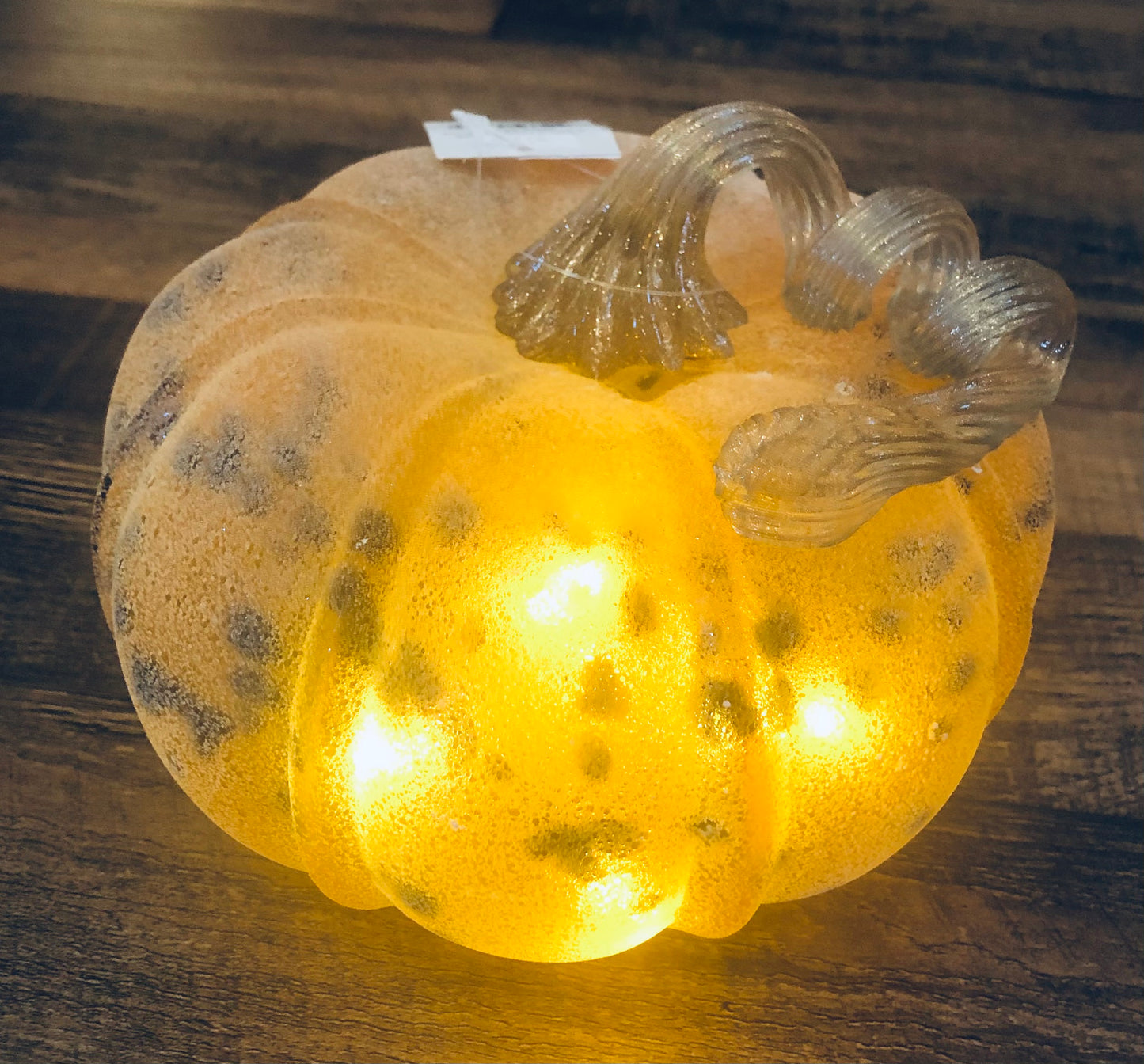 Glass light Up Pumpkin - Orange