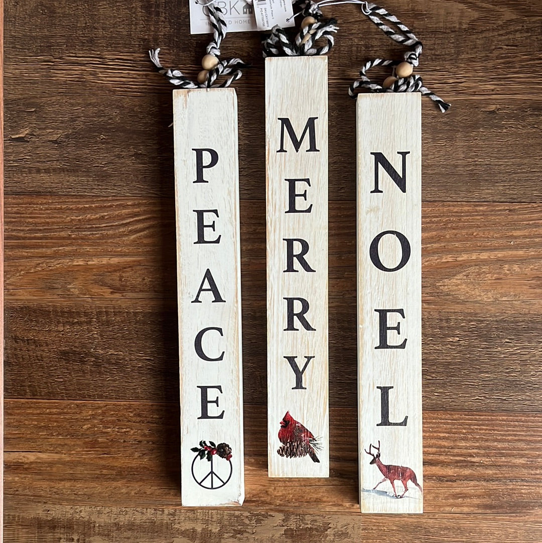 Wooden Christmas Decor - Merry/Noel/Peace