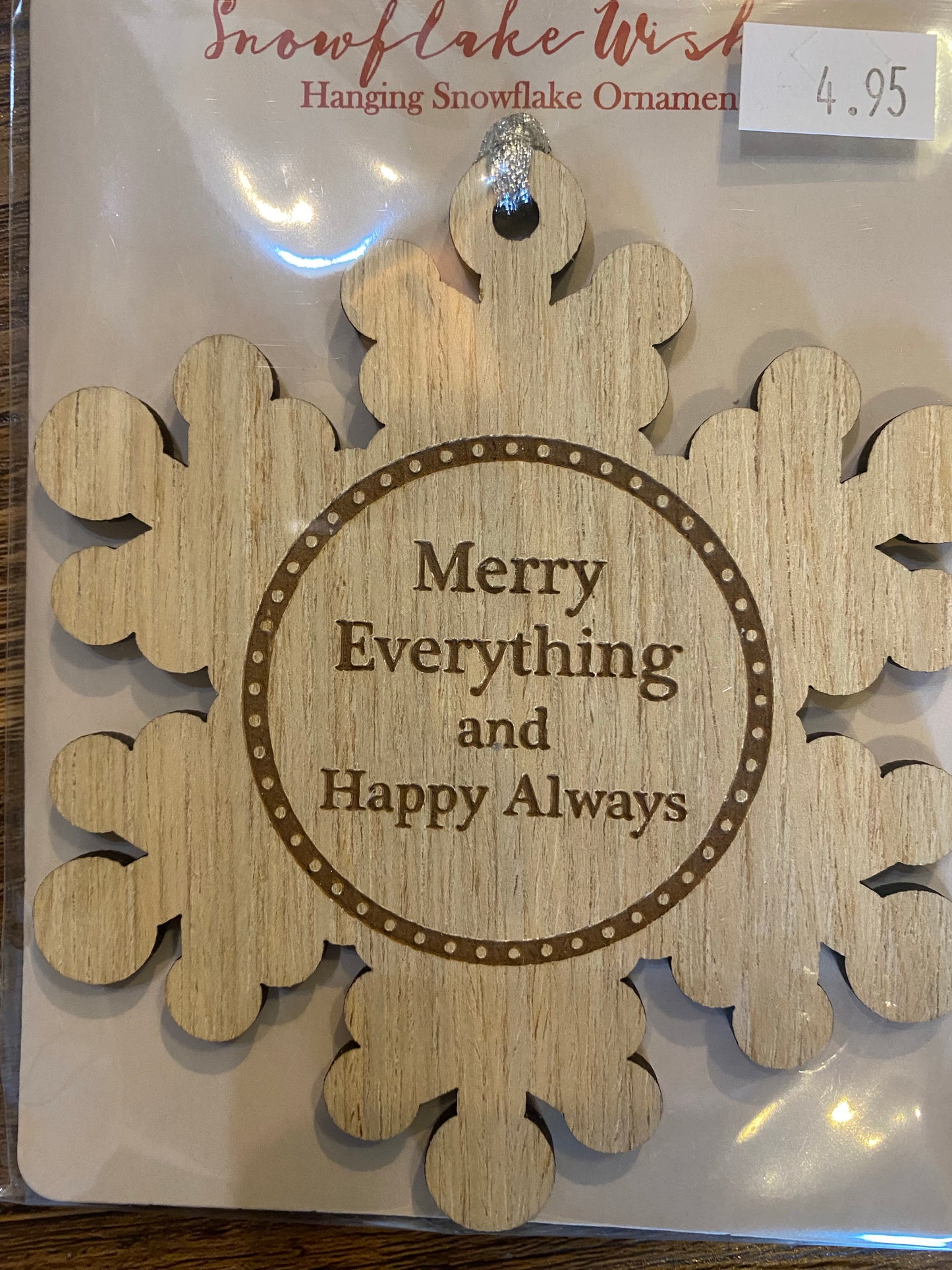 Wood Snowflake Ornament