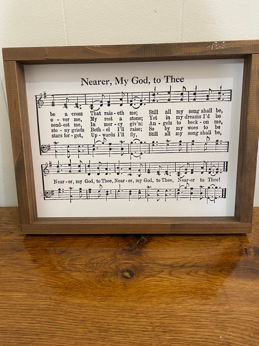 Nearer, My God, to Thee Wood sign