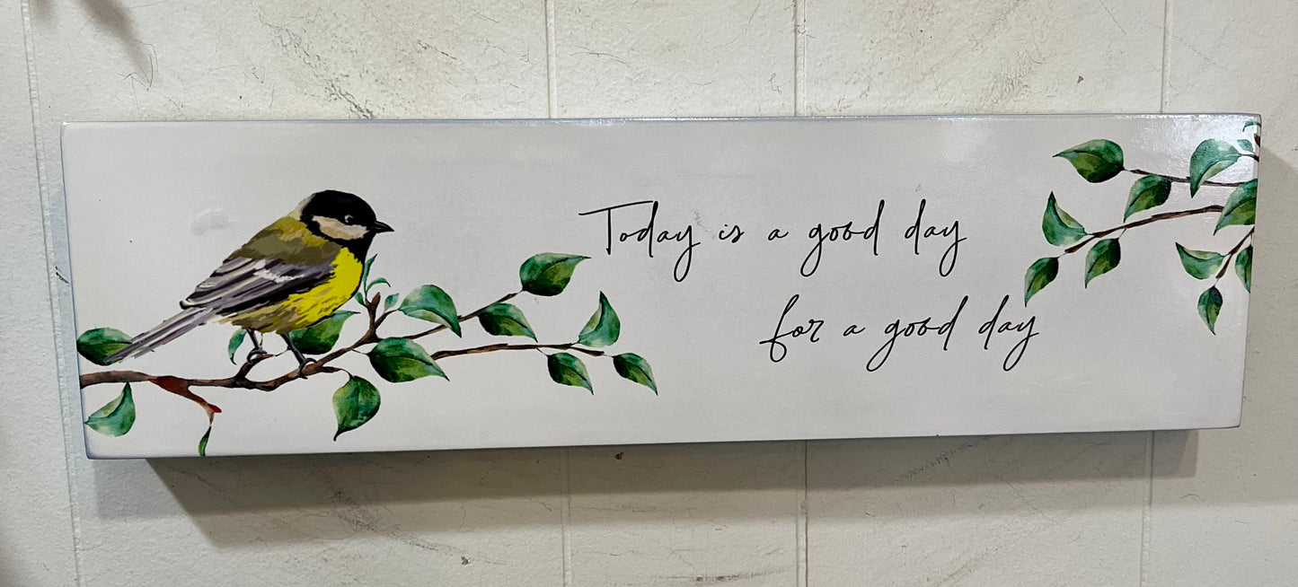 Wooden Painted Bird Sign