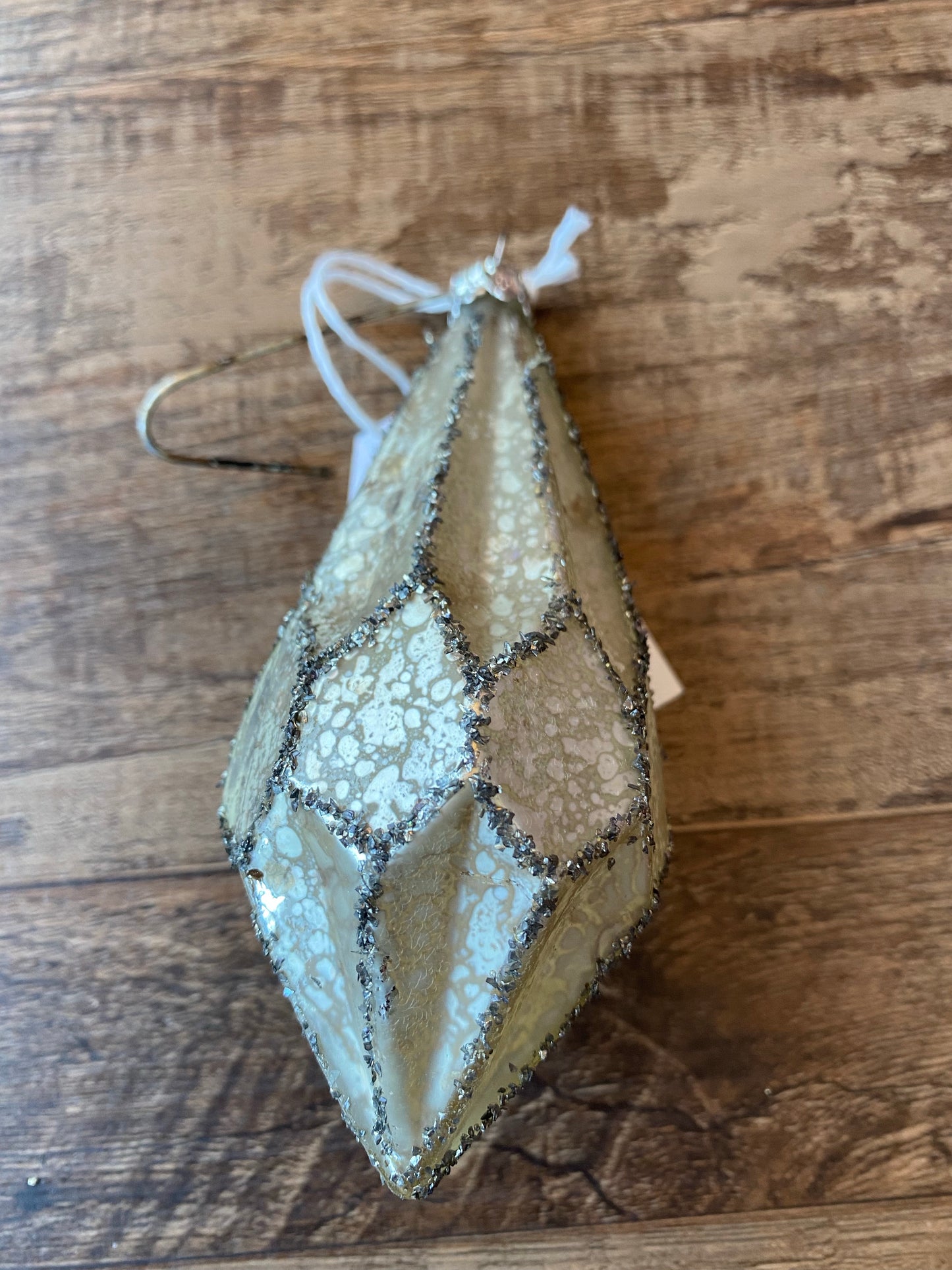 Silver Mercury Glass Prism Ornament