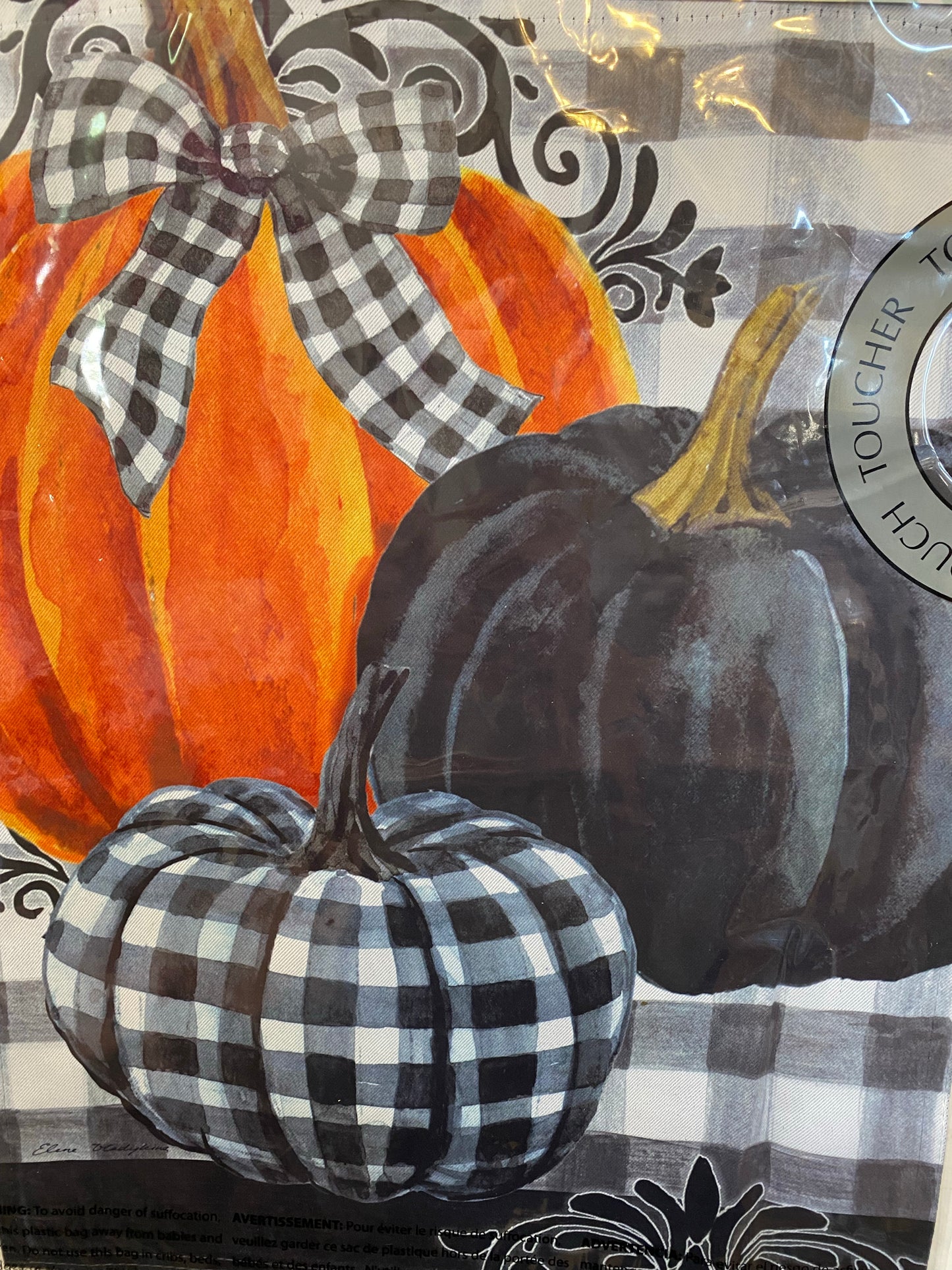 Pumpkin check house suede Flag