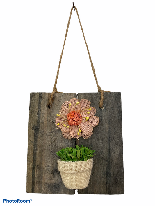 Small Flower Pot on Wood
