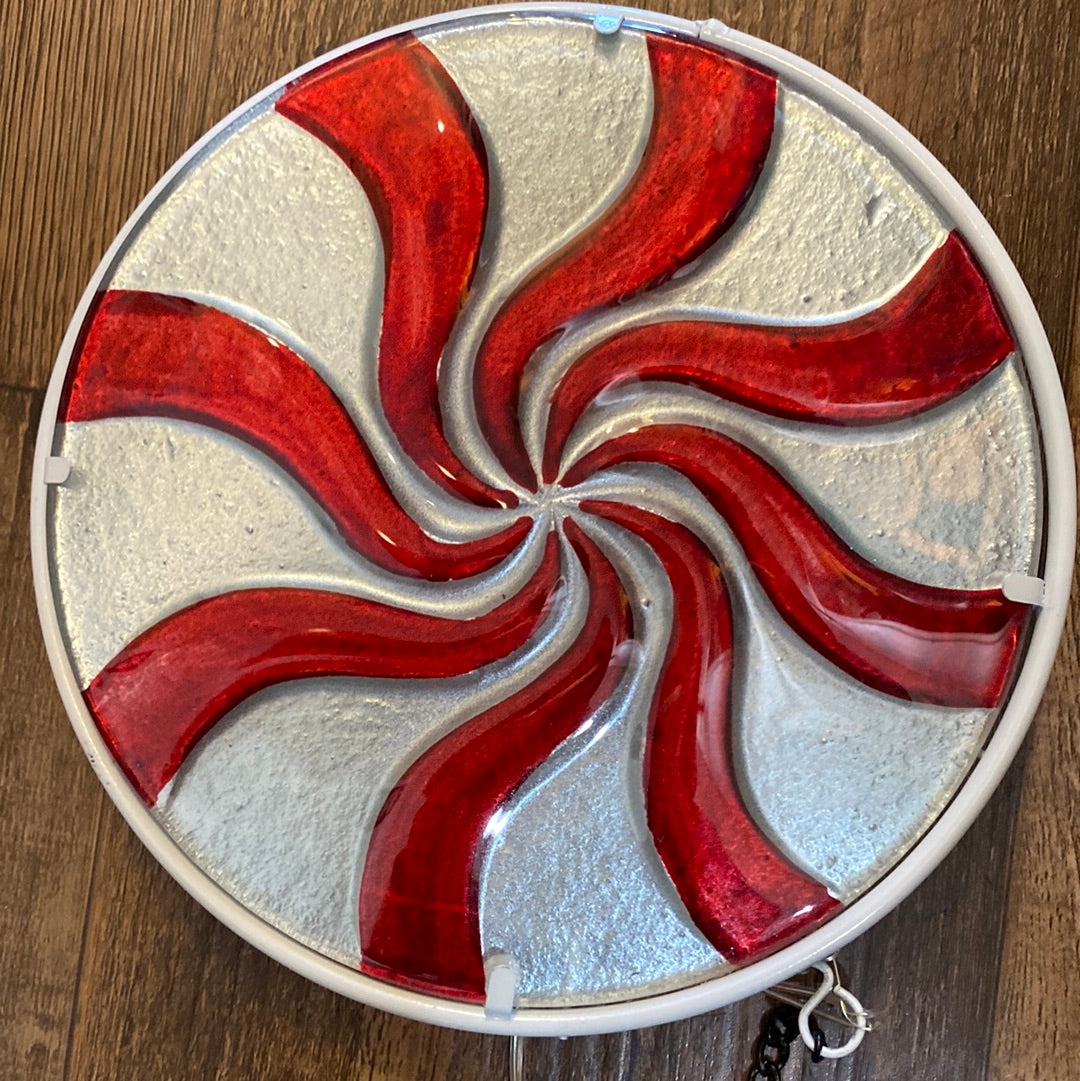 Holiday Candy Red Swirl Lighted Disc