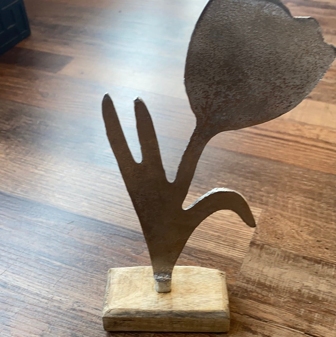 Large Aluminum Flower Figurine