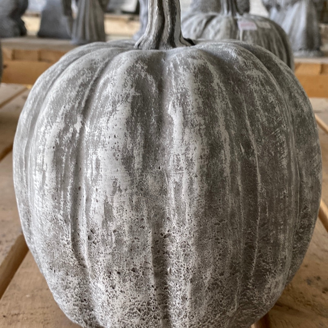 Medium Cement Pumpkin 10"