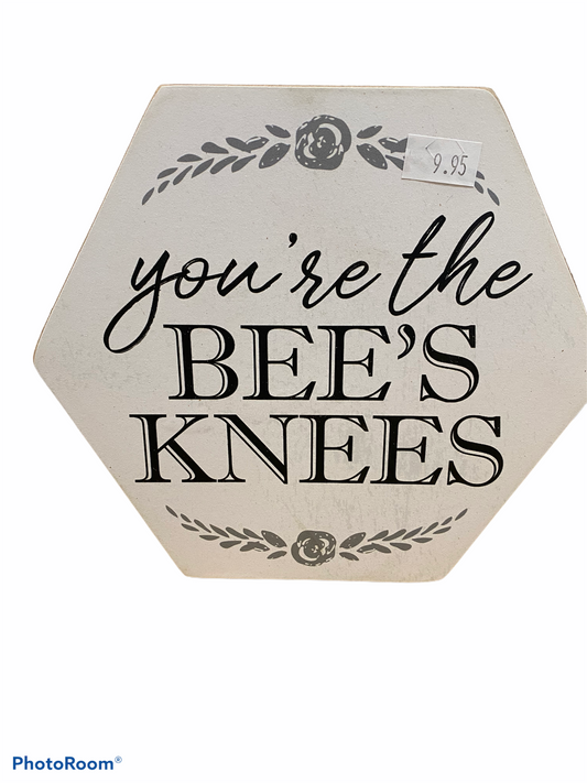You're the Bee's Knees Wood Honeycomb Box Sign Home Decor