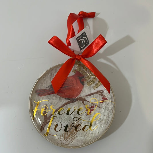 Christmas Ornament - glass with Cardinal