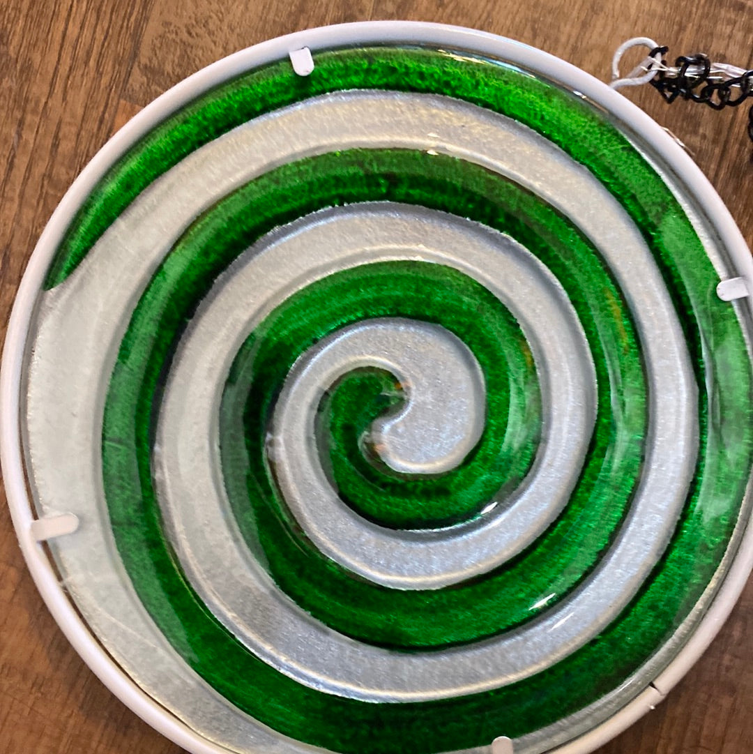 Holiday Candy Green Swirl Lighted Ornament
