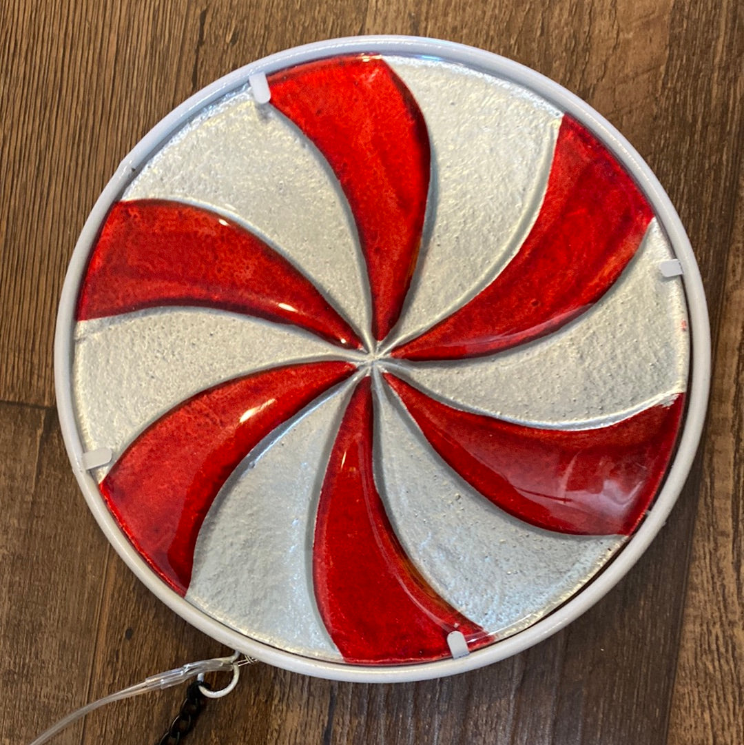 Holiday Candy Red Stripe Lighted Ornament