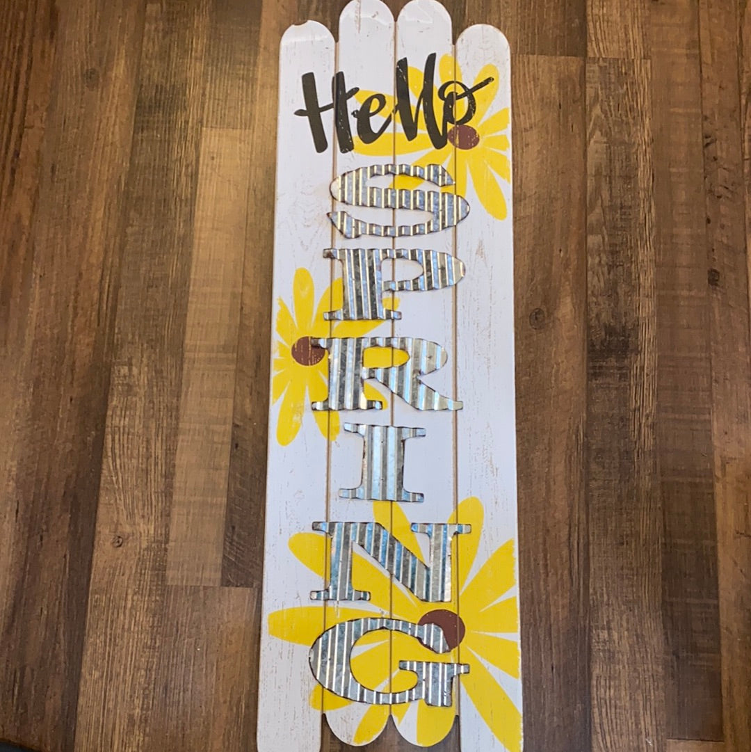 Hello Spring Wood Wall Decor