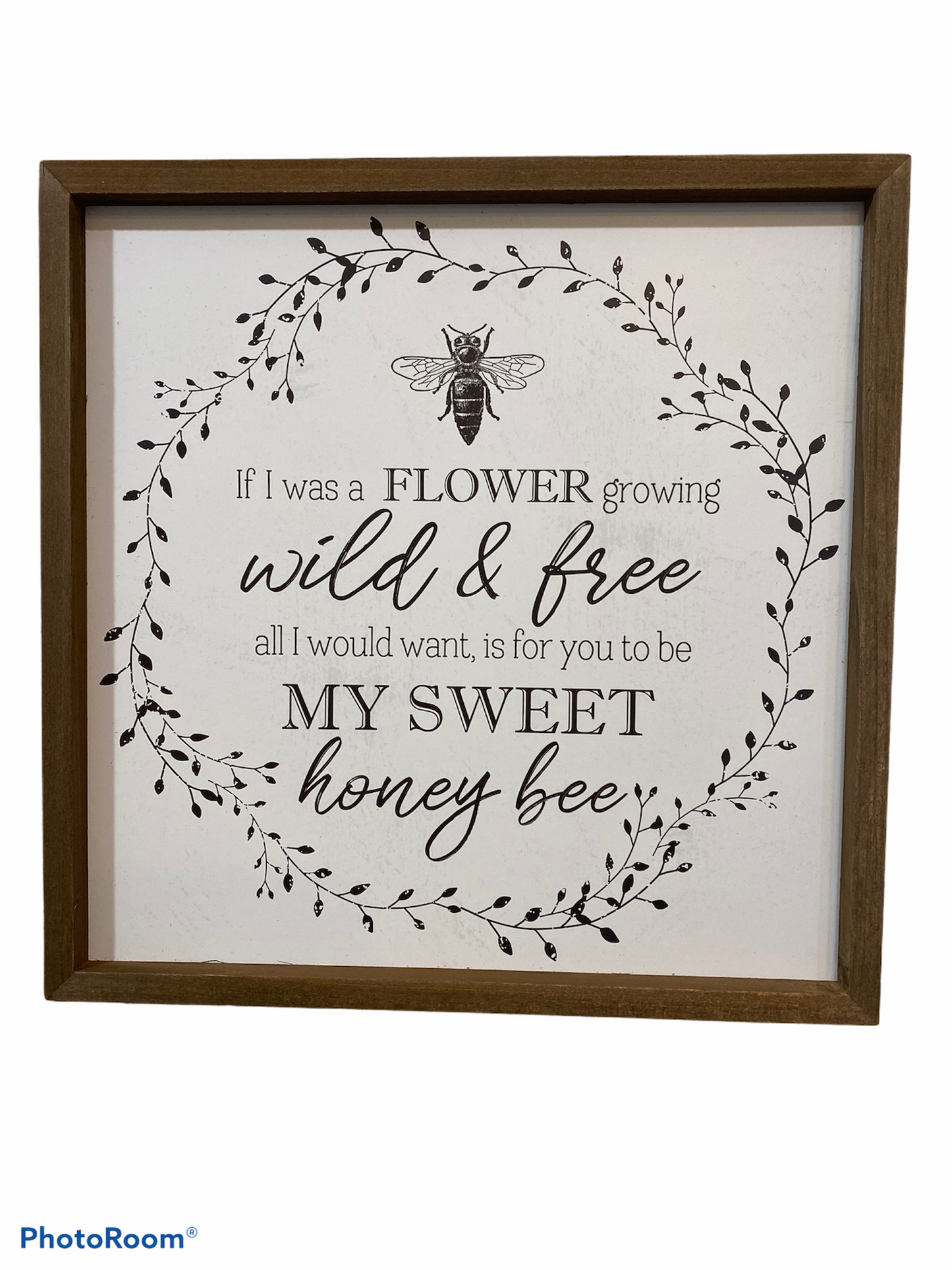 Wild & Free Honey Bee Wood Framed Wall Sign