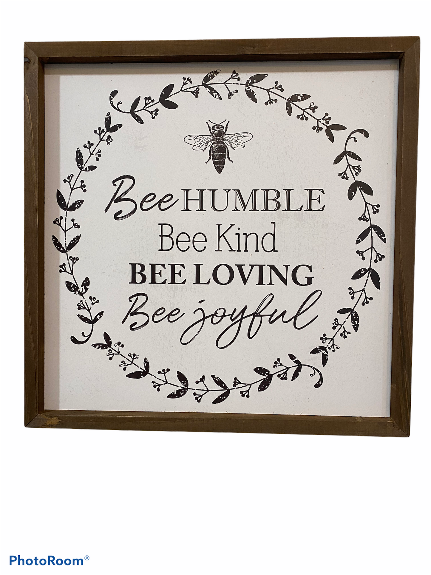 Bee Humble List Wood Framed Wall Sign