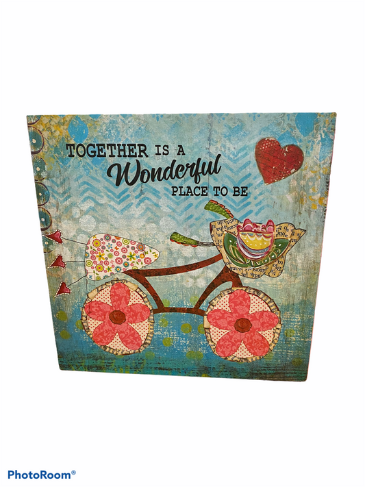 Together is a Wonderful Place to Be Block Sign Home Decor
