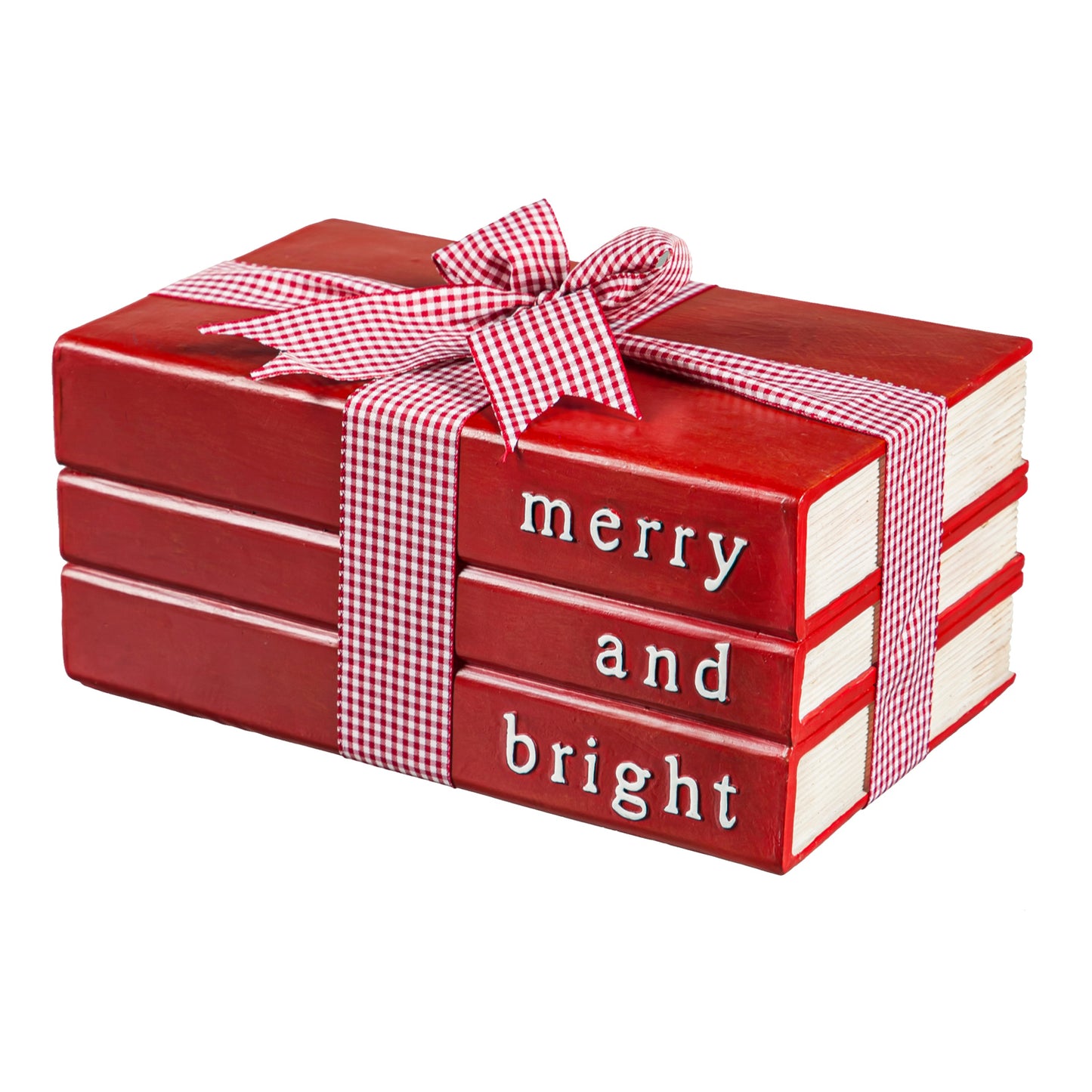 LED Lit Stack of Seasonal Books - Red