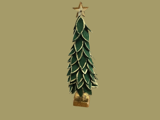 Medium green and gold coconut made tree