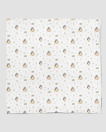 Catholic Muslin Swaddle Baby Blanket