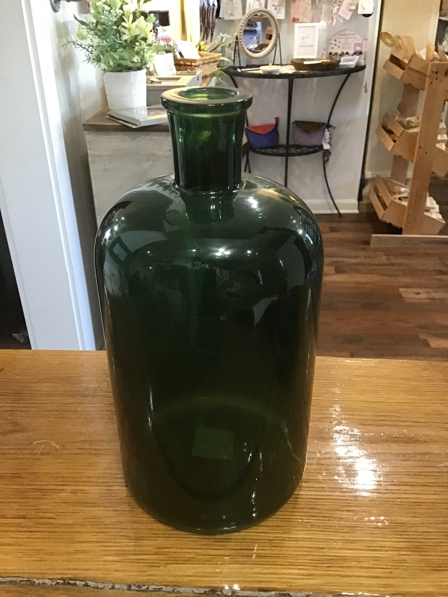 Green bottle vase