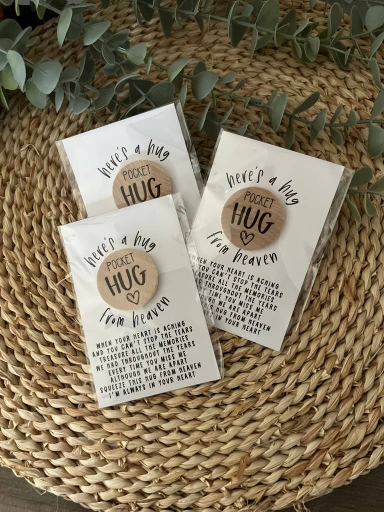 Pocket Hug from Heaven - Wood Engraved Token