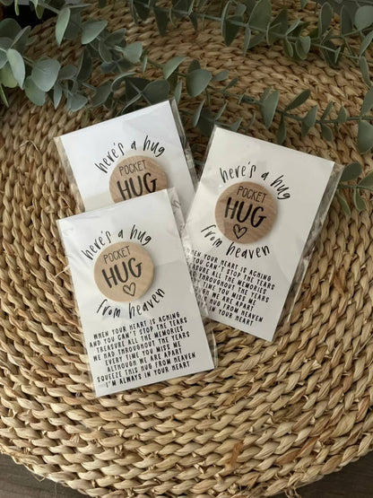 Pocket Hug from Heaven - Wood Engraved Token