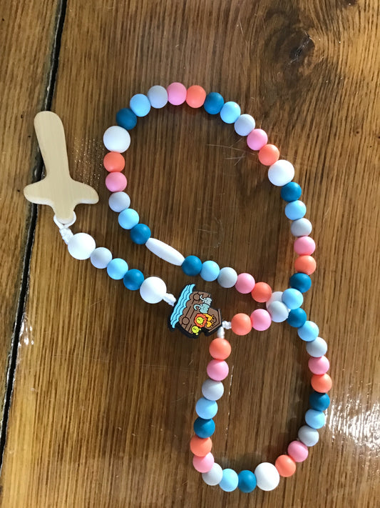 Girl Noah’s ark baby rosary