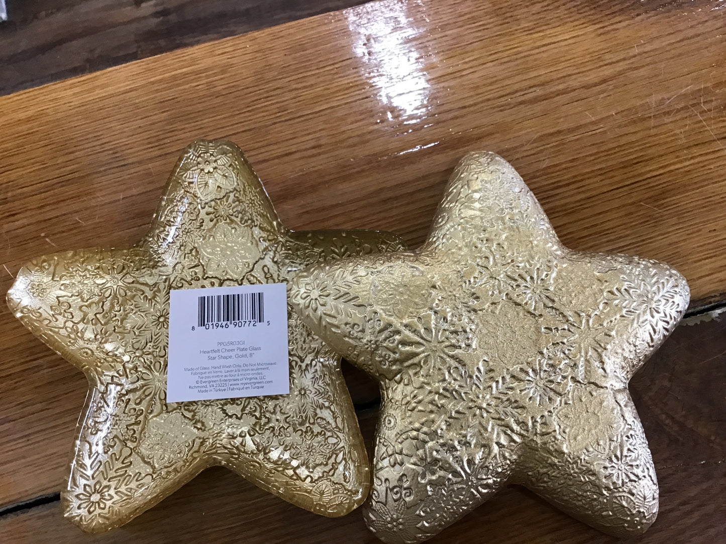 Gold star dessert plate