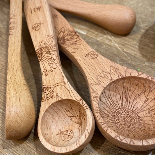 Sunflower Wooden Measuring Spoon