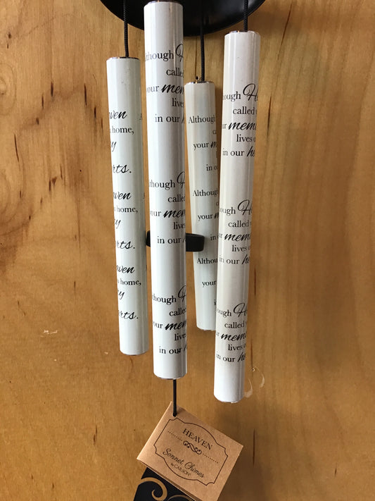 Memorial 21 inch white windchime heaven