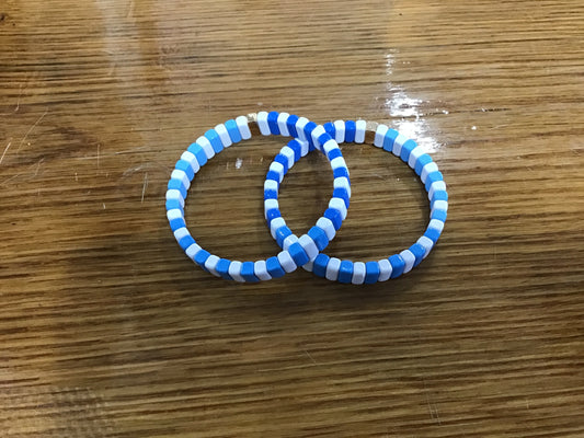 Enamel light blue medium blue tile bracelet