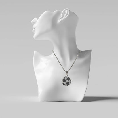NECKLACE SOCCER PRAY HARD HER SSTL 18"