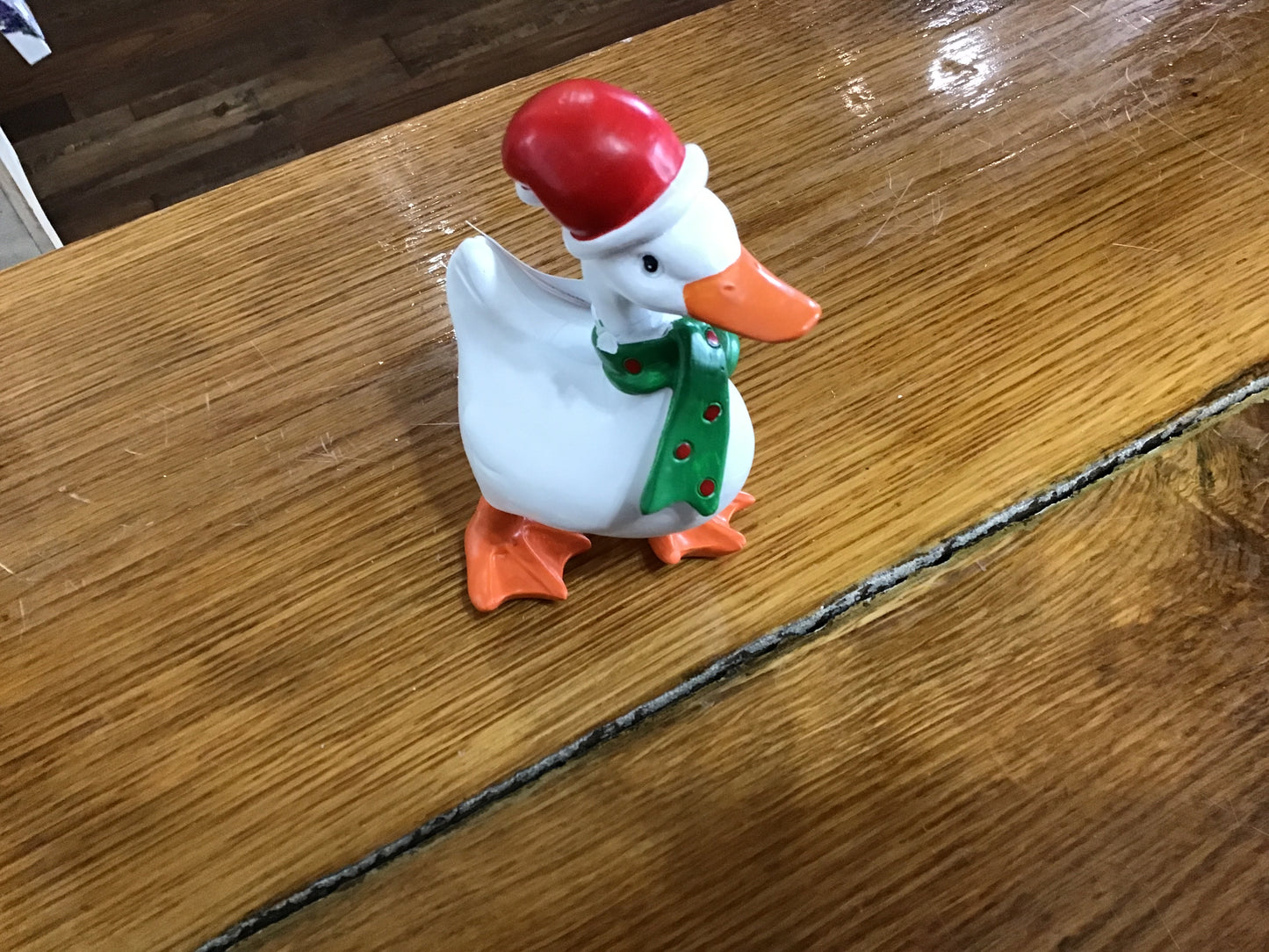 Christmas resin goose self sitter Santa
