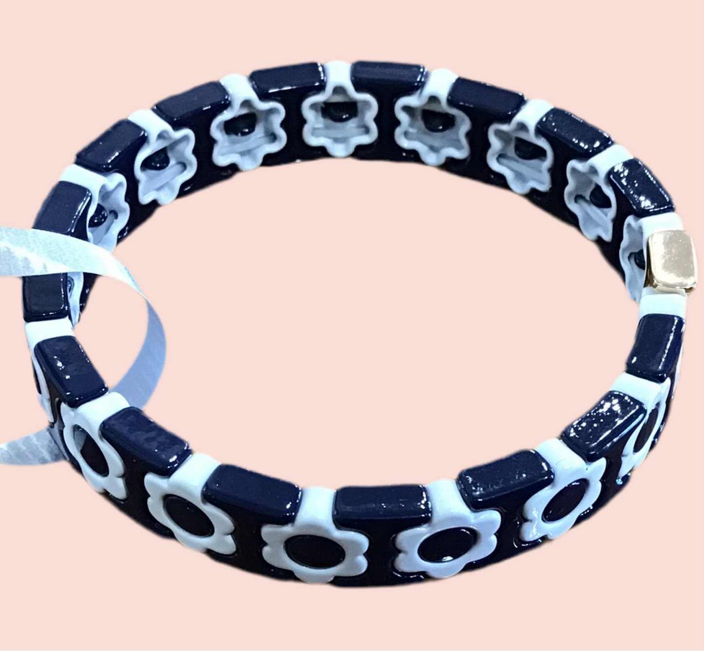 Enamel small flower midnight bracelet